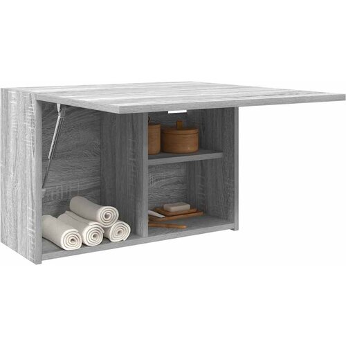 vidaXL Kopalniška stenska omarica siva sonoma 60x25x40 cm inž. les Cene