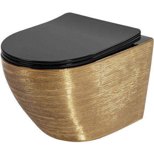 Rea Zidna WC &amp;scaron;koljka Carlo Flat Brush Gold Slike