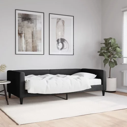  Dnevni krevet s madracem crni 90 x 200 cm od tkanine