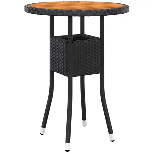  Vrtni stol Ø 60 x 75 cm od bagremovog drva i poliratana crni