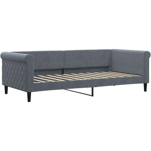 VidaXL Dnevni krevet s madracem tamnosivi 90 x 200 cm bar&amp;scaron;unasti Slike
