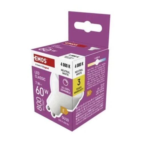  Led sijalica classic mr16 7w(60w) 800lm gu10 nw dimmabilna emos zq8e44d ( 3803 ) Cene