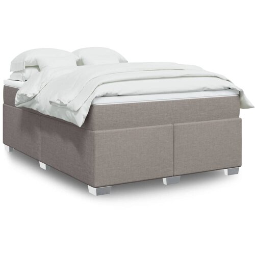VidaXL Box spring postelja z vzmetnico taupe 160x200 cm blago Slike