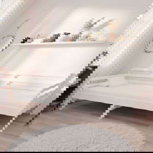  Dnevni ležaj s madracem 90 x 200 cm bijeli od masivne borovine Slike