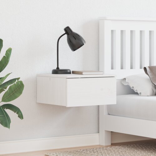 vidaXL Stenska nočna omarica s predalom 2 pcs Bela 37 x 35 x 18,5 cm Cene