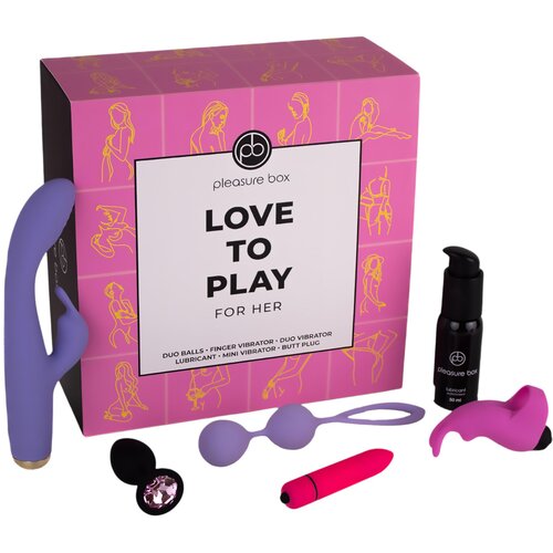  Pleasure Box Igraj se - vibratorski set - 6 dijelova (ružičasto-ljubičasta) Cijene
