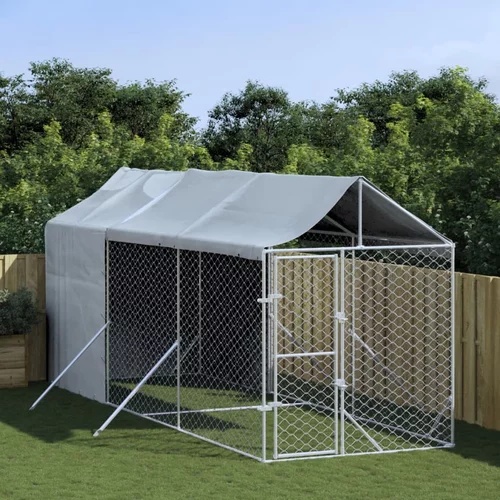Vanjski kavez za pse s krovom srebrni 2x6x2,5 m pocinčani čelik
