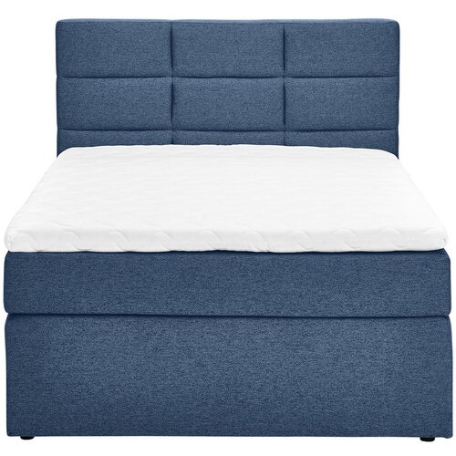 CARRYHOME POSTELJA BOXSPRING 120 cm x 200 cm , tekstil temno modra Slike