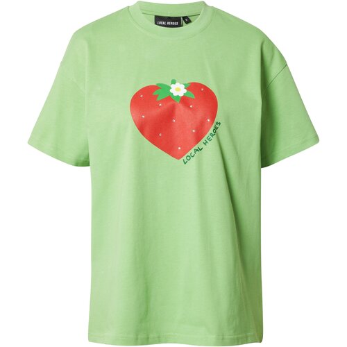 Local Heroes Majica &amp;#039;WILD STRAWBERRY&amp;#039; svetlo zelena / rdeča / srebrna / bela Slike