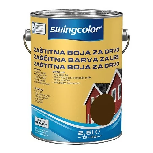 SWINGCOLOR Zaščitna barva za les Swingcolor (2,5 l, rjava)
