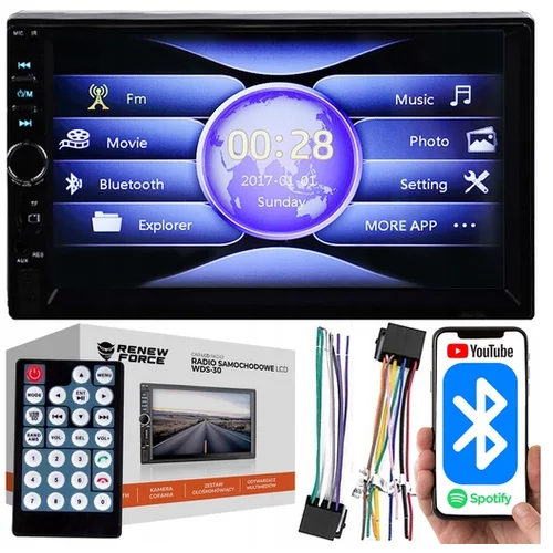 Dexxer 12-24V 2DIN LCD touch avtoradio 4x50W USB Bluetooth +