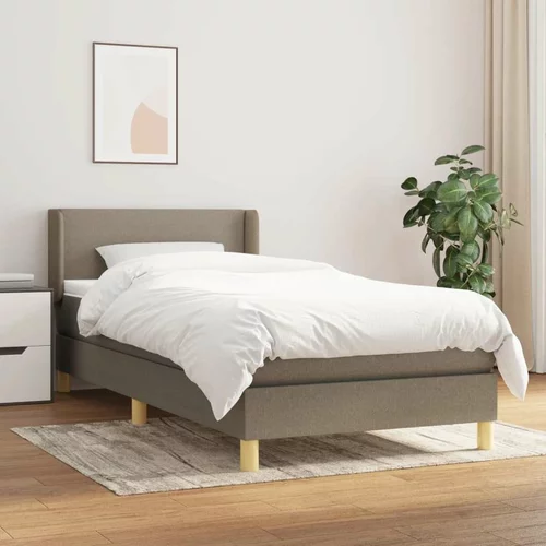  Box spring postelja z vzmetnico taupe 90x200 cm blago, (20791248)