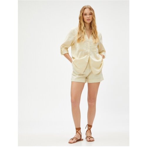 Koton Judge Collar Shirt Linen Blended Slike