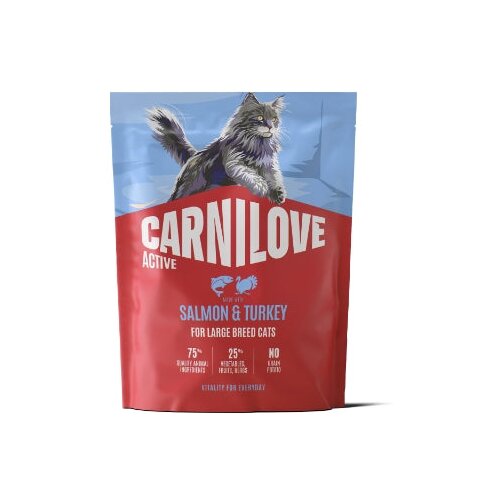 Carnilove Cat Active Adult Large, briketi - losos in puran 400 g Slike