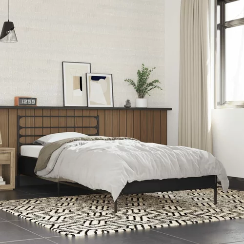  Okvir za krevet crni 90 x 190 cm od konstruirano drvo i metal