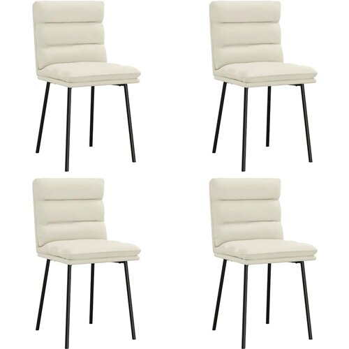 Maison Chic Jedilni stoli - Vzorci stoli 4 kosi krem žamet A783, (22031795) Slike