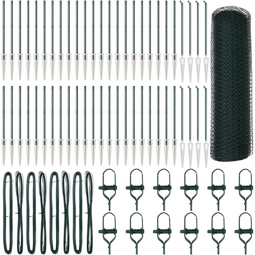  Heksagonalna ograda s stubom 100 x 0,4 m Čelik premazan PVC-om Slike