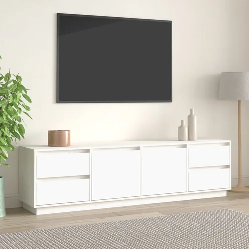 The Living Store TV omarica bela 176x37x47,5 cm trdna borovina - TV Omarica, (21375164)