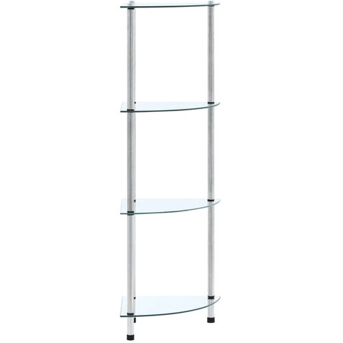 VidaXL Polica 4-nadstropna prozorna 30x30x100 cm kaljeno steklo Slike