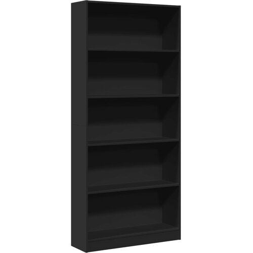 Maison Chic Knjižna omara - Knjižni regal črna 80x24x176 cm inženirski les, (21725111) Slike