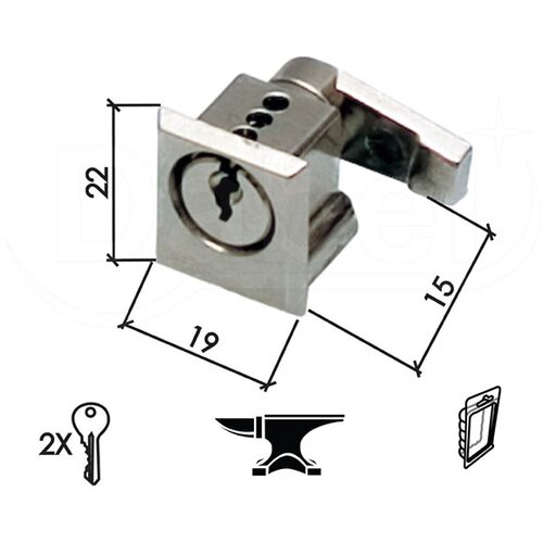 Dabel bravica za metalni orman 2112 Nikl 19/22/15mm 2K DSP 3398065 Cene