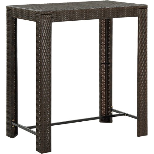 vidaXL Vrtna barska miza rjava 100x60,5x110,5 cm poli ratan, (20665965) Cene