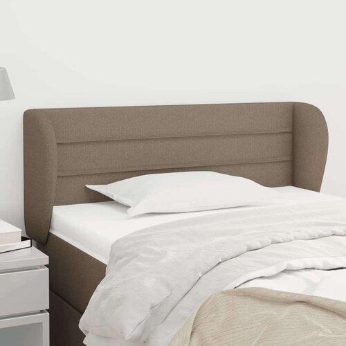  Vzglavje z u&amp;scaron;esi taupe 83x23x78/88 cm blago Slike
