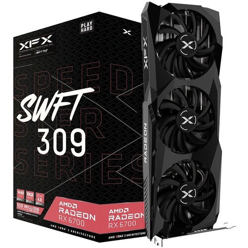 XFX AMD Video Card Radeon RX-6700 Core 10GB GDDR6 160bit, 2450MHz / 16Gbps, 3x DP, 1x HDMI, 3 fans, 2 slots Slike