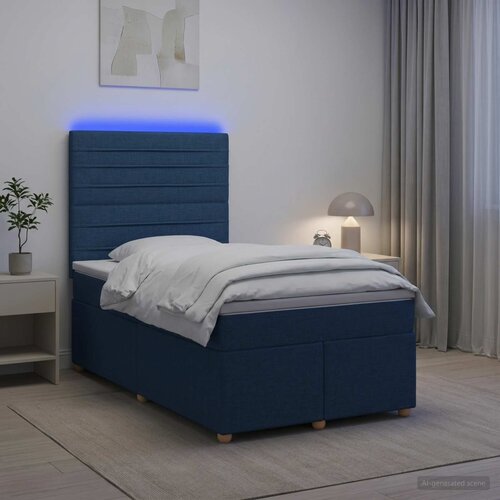  Boxspring krevet s madracem Plava 120 x 190 cm Tkanina Slike