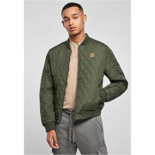 Urban Classics Diamond Quilt Nylon Jacket Olive Cene