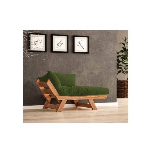 Hanah home Vrtna sofa s jednim sjedi&amp;scaron;tem i jastukom, tikovina i zelena Slike