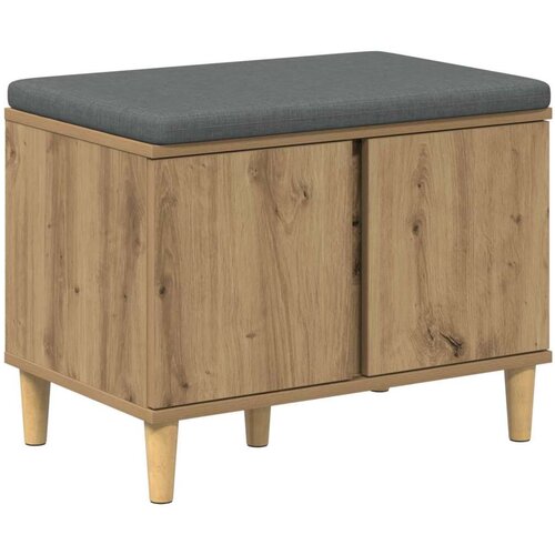  Klupa za hodnik s jastukom Umjetnički hrast 60 x 38 x 46 cm Slike