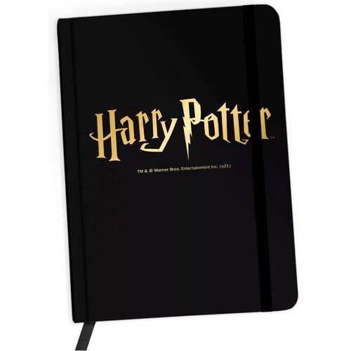 HARRY POTTER Bilježnica A5 zlatni logo, kvadratići, 96 listova Slike