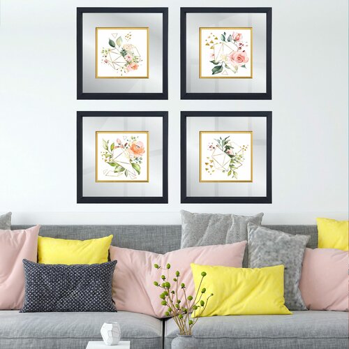 Wallity CAM1070052 multicolor decorative framed painting (4 pieces) Cene
