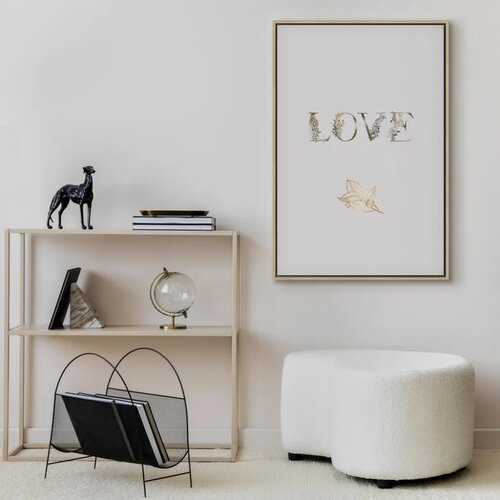 Slika - Love Is Strength (1 Part) Vertical 40x60 U prirodnom drvenom okviru Cene