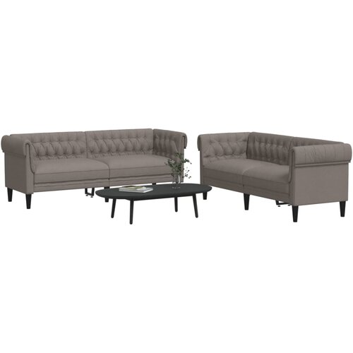  2-dijelni set sofa smeđesivi od tkanine Cene