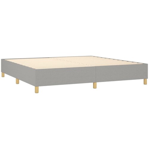  Krevet box spring s madracem LED svjetlosivi 200x200 cm tkanina Slike