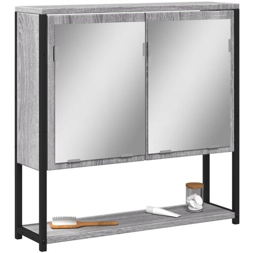 vidaXL Kupaonski ormarić s ogledalom boja hrasta 60x16x60 cm drveni Cijene