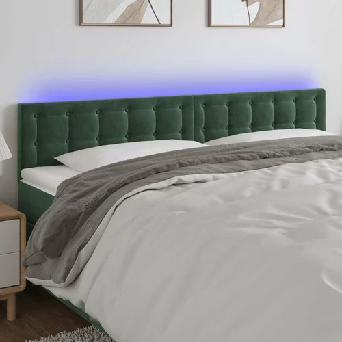 LED posteljno vzglavje temno zeleno 160x5x78/88 cm žamet, (20933611)