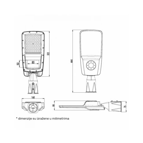  LED ULICNA SVETILJKA RX-H 50W 4000K Cene