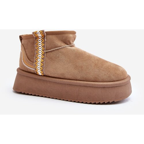 Boto Snow boots on platform with light brown pattern Udra Cene