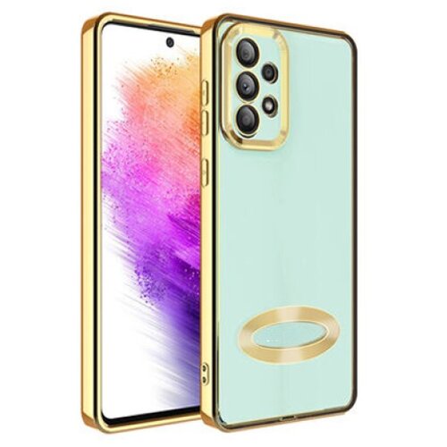  futrola sa niklovanim obodom No1 za samsung A346 galaxy A34 zlatna Slike