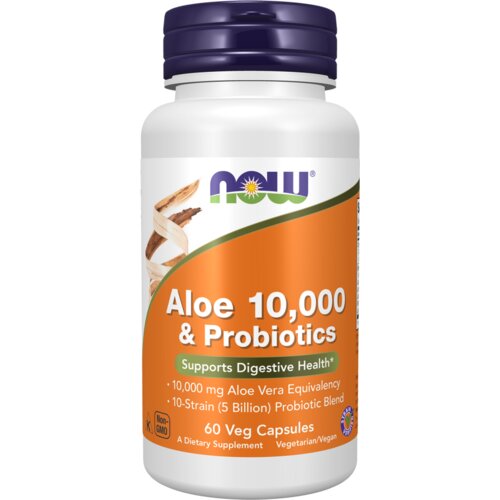 Now Foods aloe vera 10,000 mg sa probiotikom – podrška za zdravlje probavnog sistema Slike