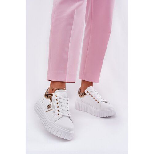 Boto Women's Sports Shoes On Platform Made Of Eco Leather Panther White Velionna Cijene