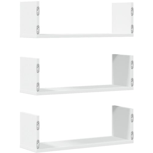  Zidne police 3 kom bijele 58 x 18 x 18 cm konstruirano drvo Slike