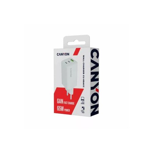  Charger CU65ACC GaN 65W 2xPD 1xQC EU White Cene