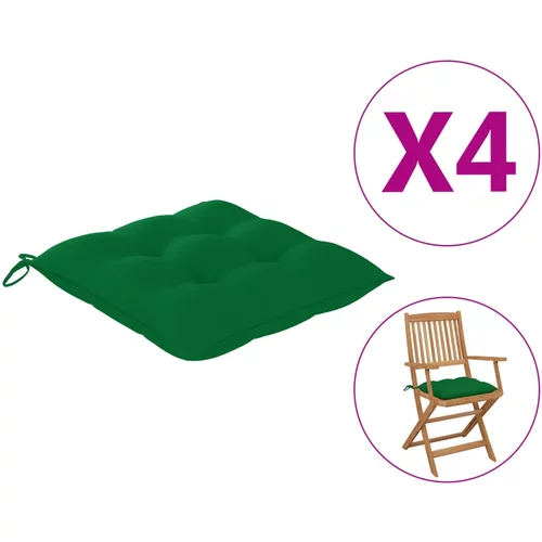 vidaXL Jastuci za stolice 4 kom 40 x 40 x 7 cm zeleni