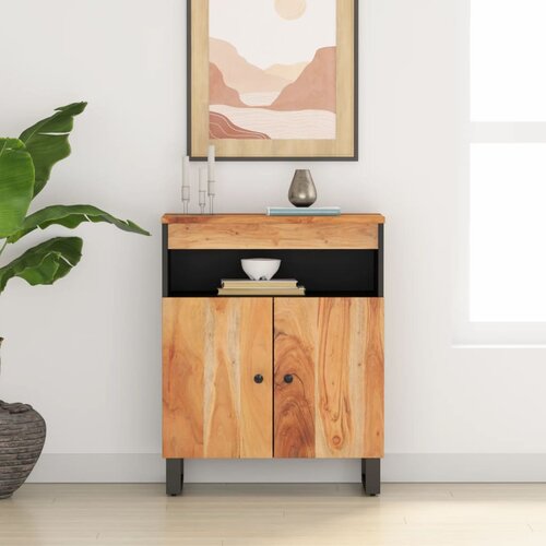  Komoda s 2 vrata 60 x 33 x 75 cm od masivnog bagremovog drva Cijene