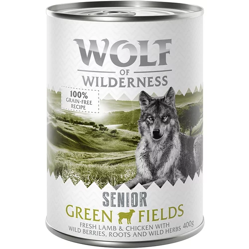 Wolf of Wilderness Senior 6 x 400 g - Green Fields - janjetina i piletina