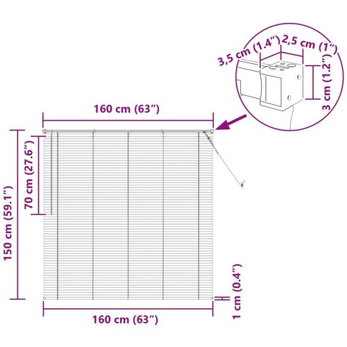  Venecijanska roleta Podesiva Bijelo 150 x 160 cm PVC Slike